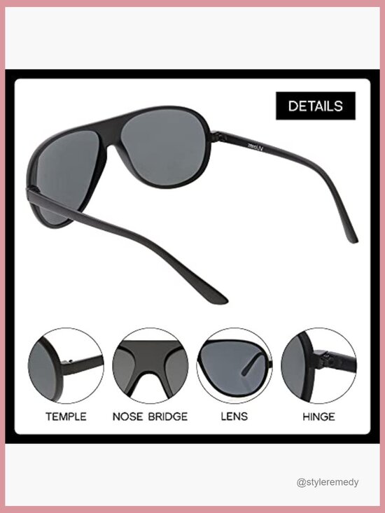 Retro Aviator Sunglasses, UV400 Blue Blocker, Polarized Lens main image 5